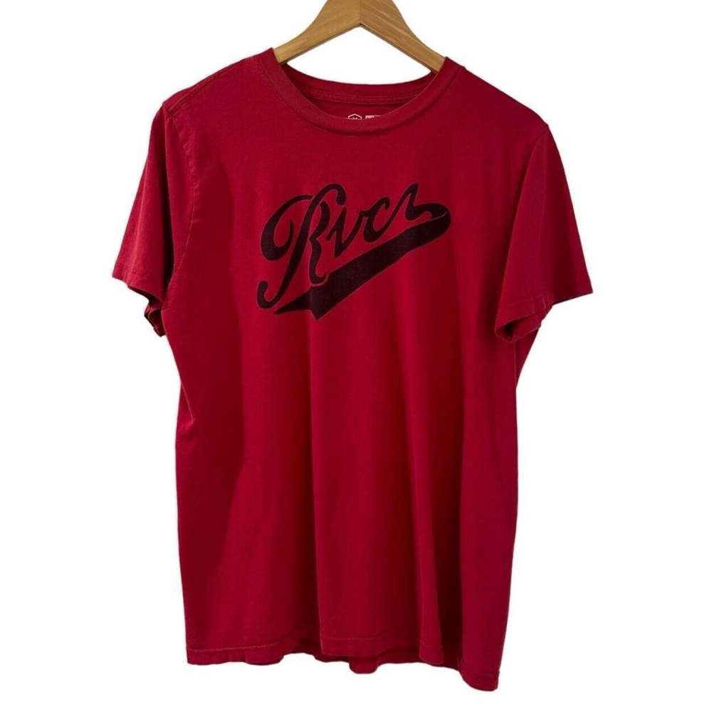 RVCA Tee Short Sleeve T-Shirt Mens Size Medium Red with Logo